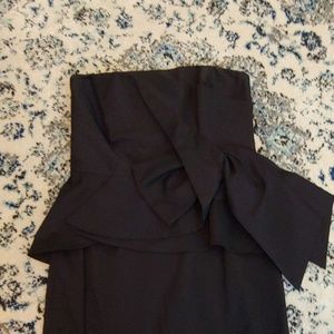 Asymmetrical, structured black cocktail dress, 6